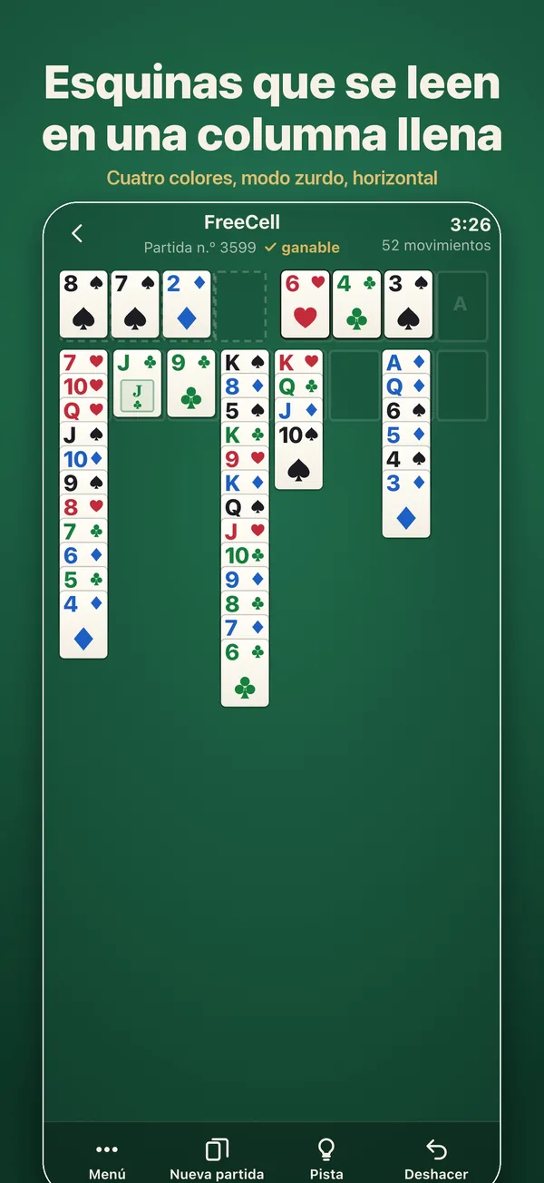 Una partida de FreeCell