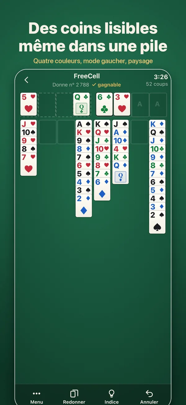 Une partie de FreeCell