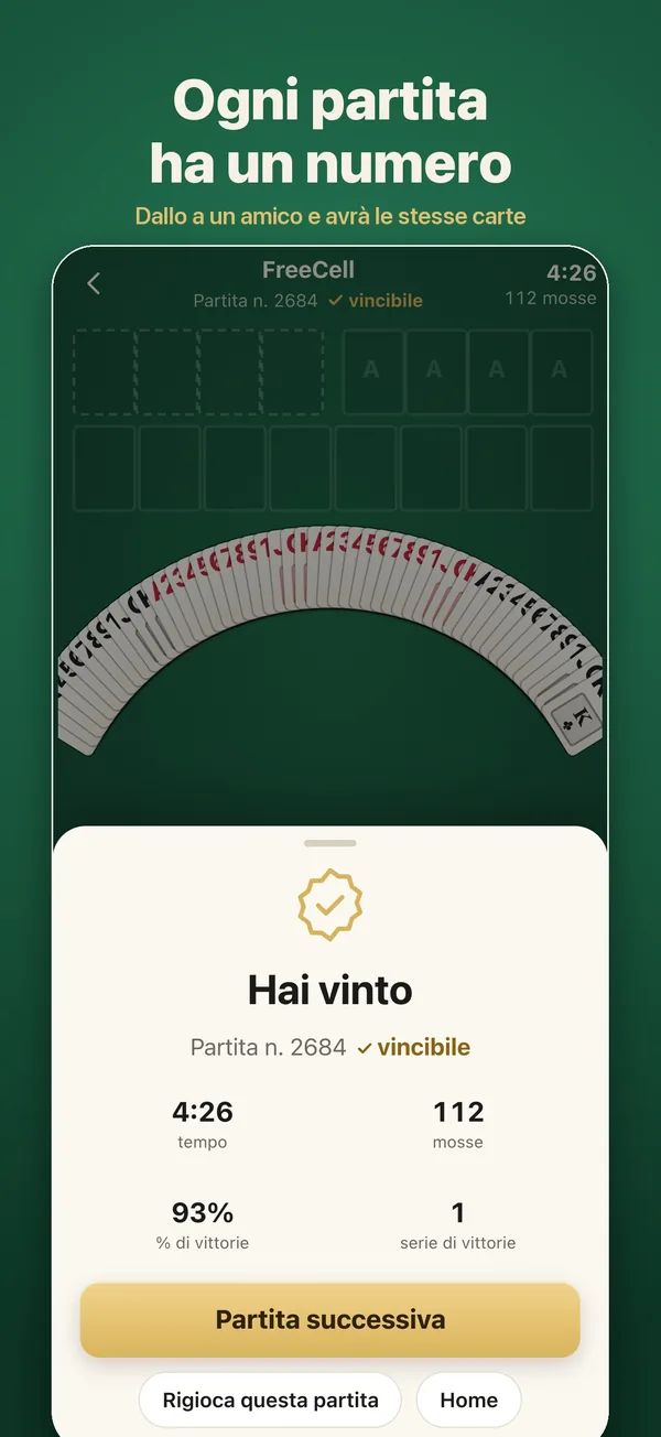 Una partita vinta con il suo numero